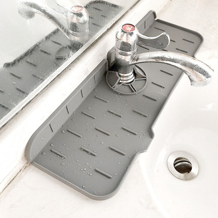 Silicone Faucet Splash Guard Kitchen Sink Mat – Drainage Mat for Sink Countertop