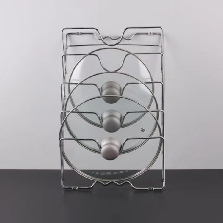 Wall-Mounted 5-Tier Kitchen Pot Lid Organizer Rack – Kitchen Storage Holder