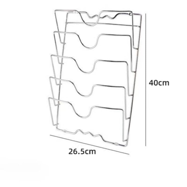 Wall-Mounted 5-Tier Kitchen Pot Lid Organizer Rack – Kitchen Storage Holder