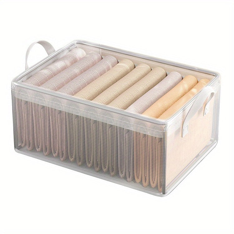 Transparent PVC Storage Box with Steel Frame – Organizer Basket for Home & Dorm
