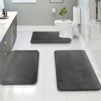 3-Piece Soft Bath Mat Set – Absorbent Bathroom & Laundry Room Floor Mats
