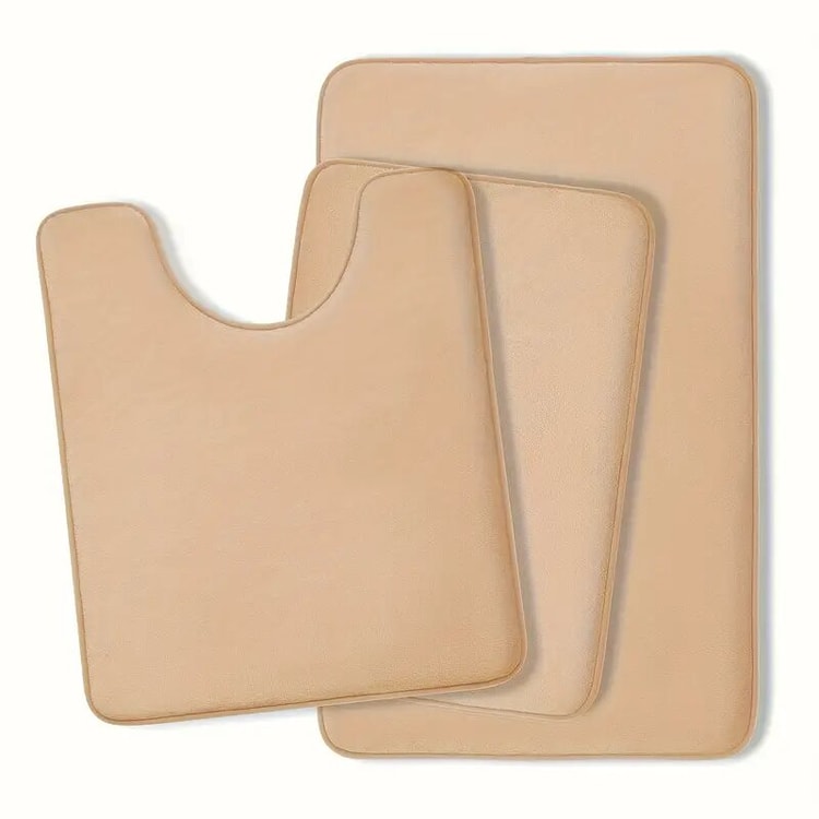 3-Piece Soft Bath Mat Set – Absorbent Bathroom & Laundry Room Floor Mats