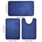 3-Piece Soft Bath Mat Set – Absorbent Bathroom & Laundry Room Floor Mats