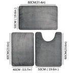 3-Piece Soft Bath Mat Set – Absorbent Bathroom & Laundry Room Floor Mats