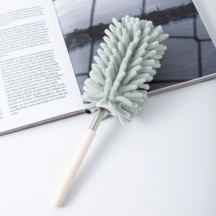 Telescopic Microfiber Dust Brush Stainless Steel Handle for Easy Ceiling Cleaning