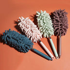 Telescopic Microfiber Dust Brush Stainless Steel Handle for Easy Ceiling Cleaning
