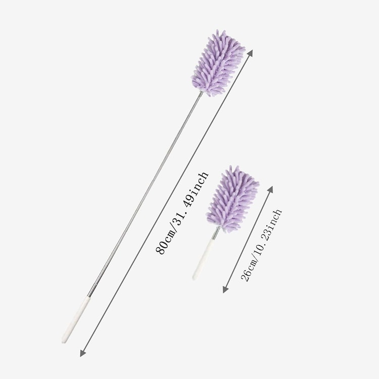 Telescopic Microfiber Dust Brush Stainless Steel Handle for Easy Ceiling Cleaning