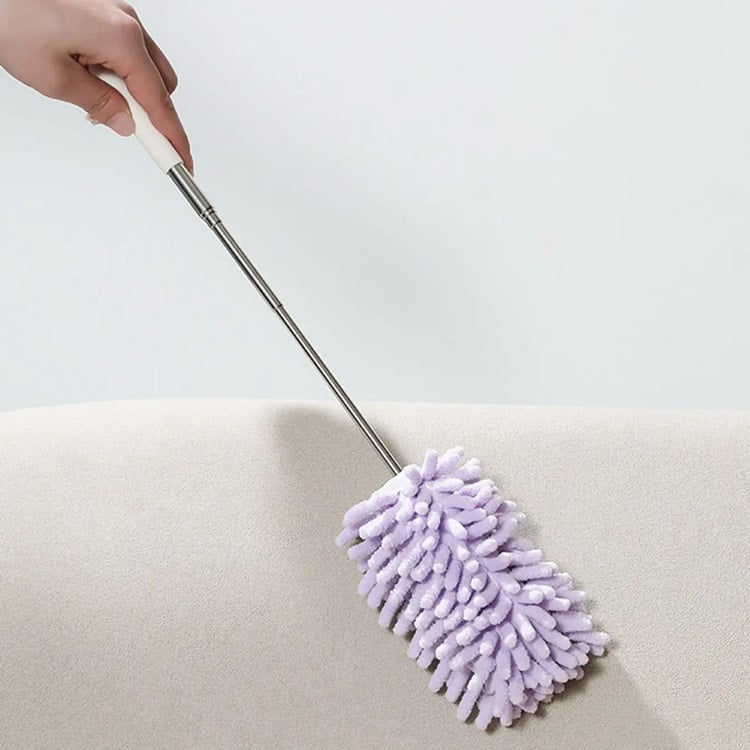 Telescopic Microfiber Dust Brush Stainless Steel Handle for Easy Ceiling Cleaning