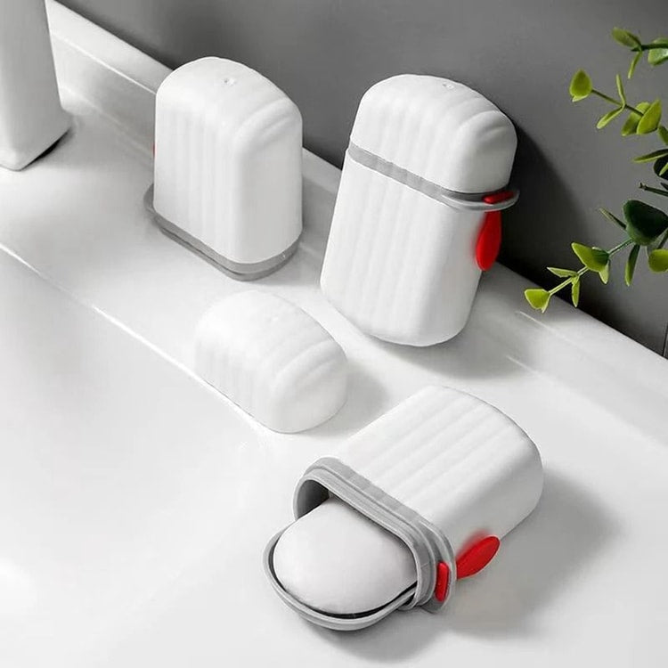 Portable Soap Box with Drain Tray – Travel Soap Storage Case for Outdoor Use