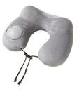 Press-to-Inflate Portable Neck Pillow – Inflatable Travel Pillow with Removable Cover