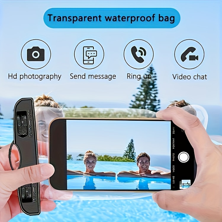 Phone Dry Bag Pouch with Clear Touchscreen Window – Travel & Outdoor Protective Case
