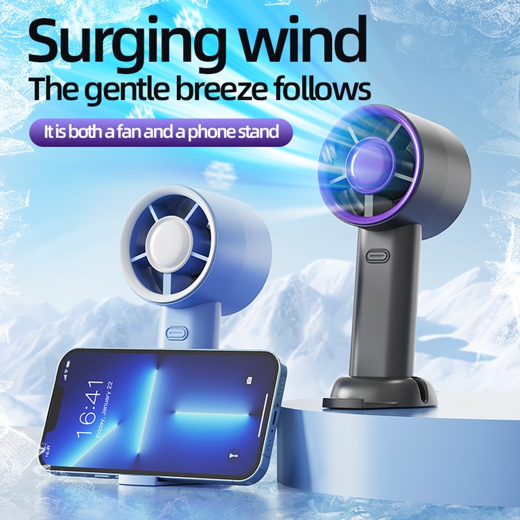 Portable Mini Fan with Phone Stand – USB Rechargeable Fan for Travel, Office & Outdoor Use