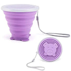 180ML Portable Silicone Folding Cup – Collapsible Travel Mug with Lid for Outdoor & Camping