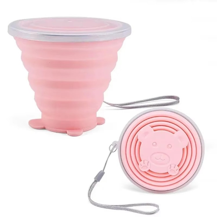 180ML Portable Silicone Folding Cup – Collapsible Travel Mug with Lid for Outdoor & Camping