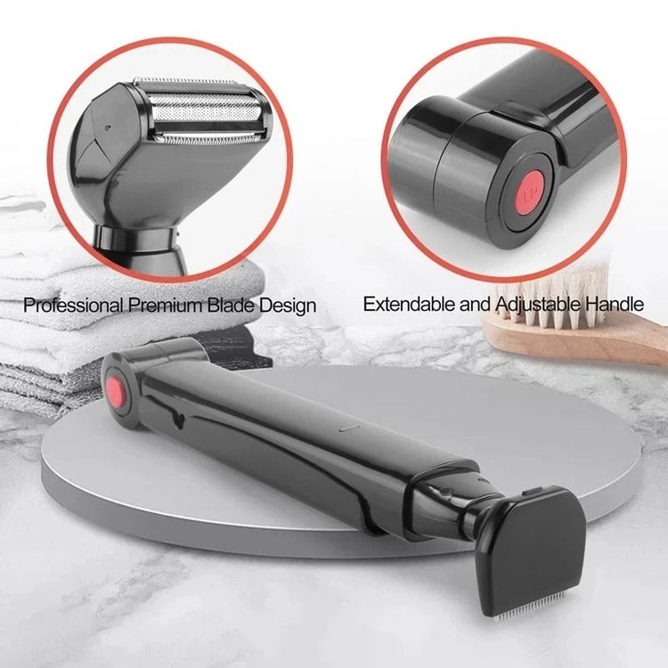 Electric Back Shaver for Men – Rechargeable Groomer with Foldable Handle & Body Hair Trimmer