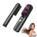 Cordless Hair Straightener Brush Portable Rechargeable Hair Styling Comb with 10000mAh Battery and Negative Ion Function