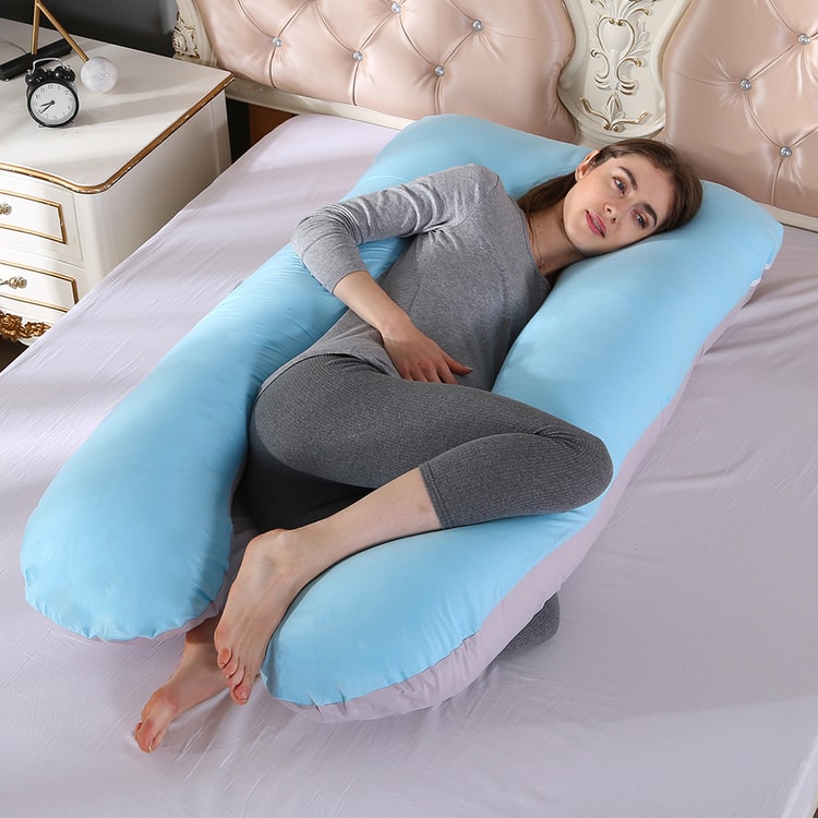 U-Shaped Pillowcase Cotton Cover for Pregnancy Maternity Nursing Body Pillow and Everyday Rest