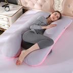 U-Shaped Pillowcase Cotton Cover for Pregnancy Maternity Nursing Body Pillow and Everyday Rest