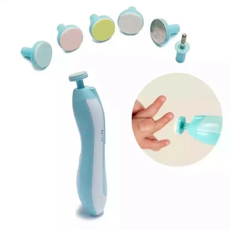 Electric Baby Nail Trimmer and Polisher Kit with Multiple Filing Heads for Infant and Toddler Nail Care