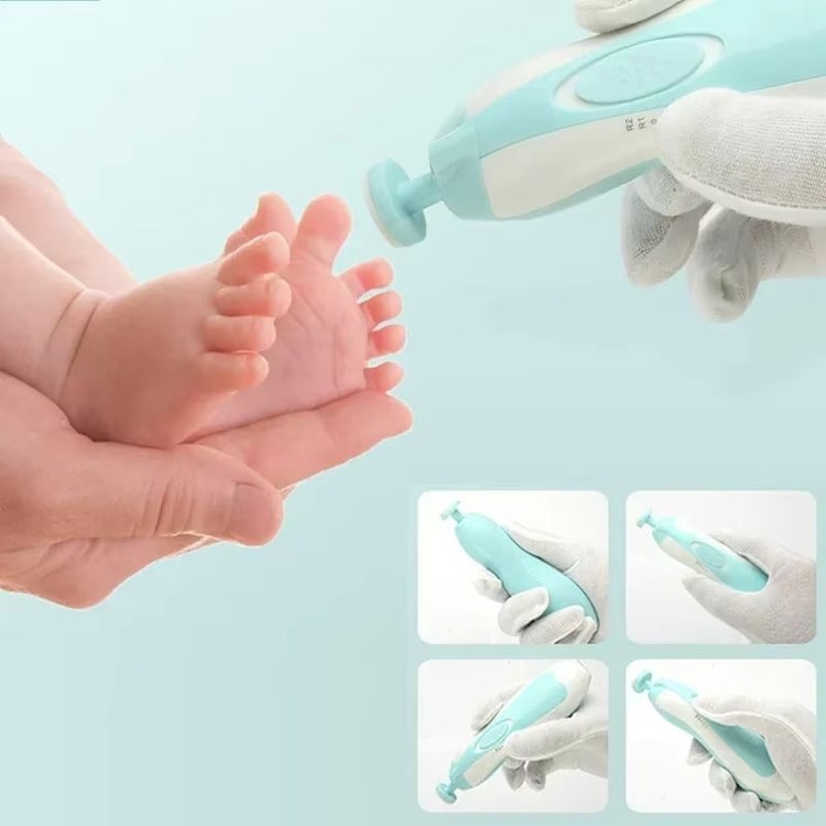Electric Baby Nail Trimmer and Polisher Kit with Multiple Filing Heads for Infant and Toddler Nail Care