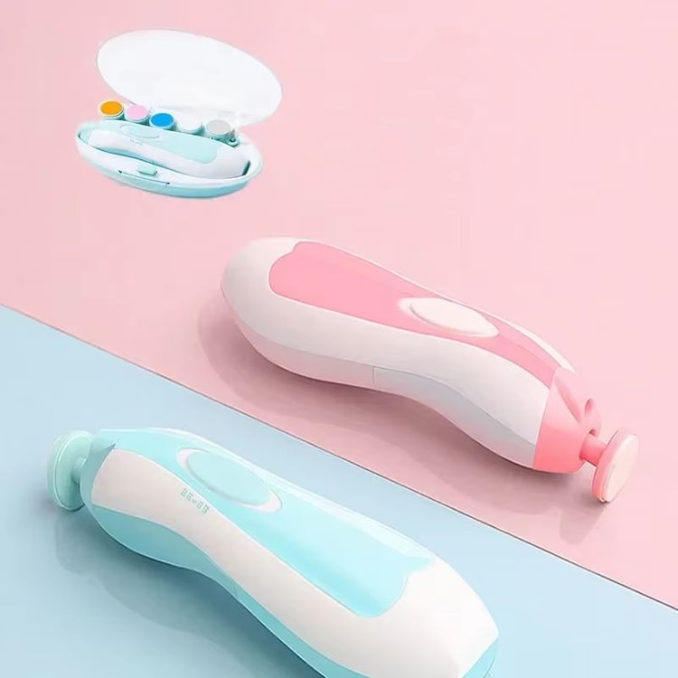 Electric Baby Nail Trimmer and Polisher Kit with Multiple Filing Heads for Infant and Toddler Nail Care