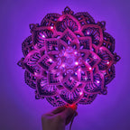 MandalaGlow Wooden Wall Lamp